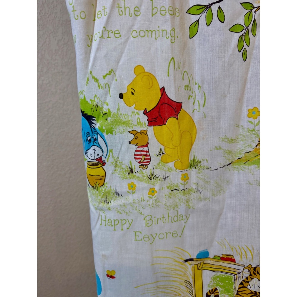 Vintage 1970s Sears Perma-Prest Winnie the Pooh Crib Sheet Disney Characters 70s - Picture 7 of 14